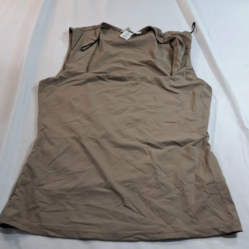H&M Womens Sleeveless Tank Top Small Beige Polyamide Elastane Lightweight Fit